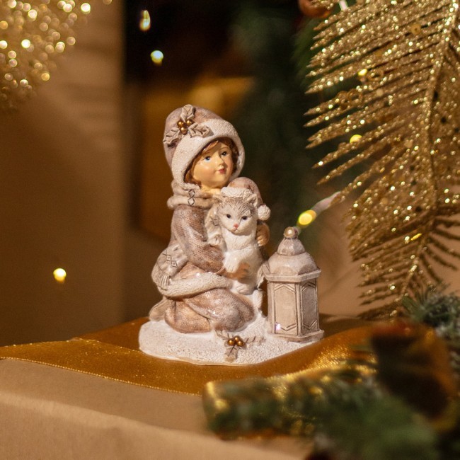 Статуэтка "девочка с котенком" 7,5х5,5х9 см Lefard (162-1294)