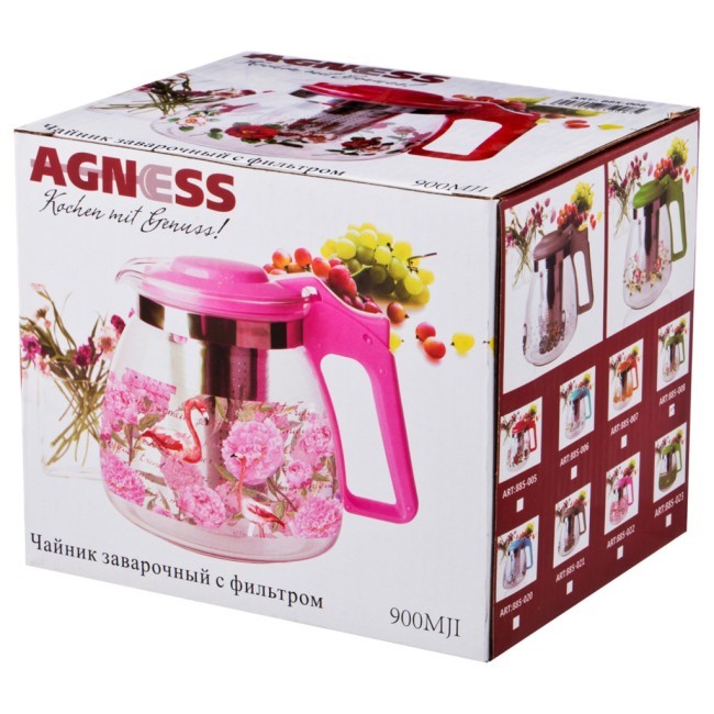 Заварочный чайник agness с фильтром 900 мл. Agness (885-005) Заварочный чайник agness с фильтром 900 мл. Agness (885-005)