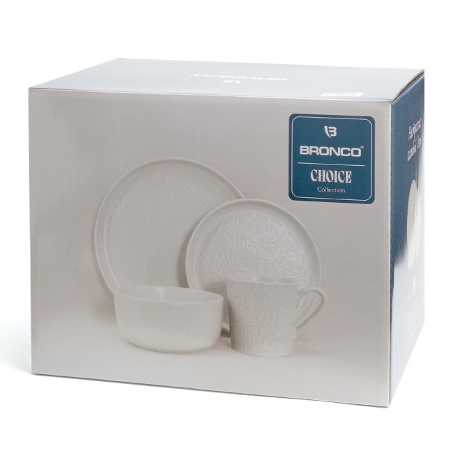 Набор посуды обеденный bronco "choice white" на 4 пер. 16 пр. Bronco (191-363) Набор посуды обеденный bronco "choice white" на 4 пер. 16 пр. Bronco (191-363)