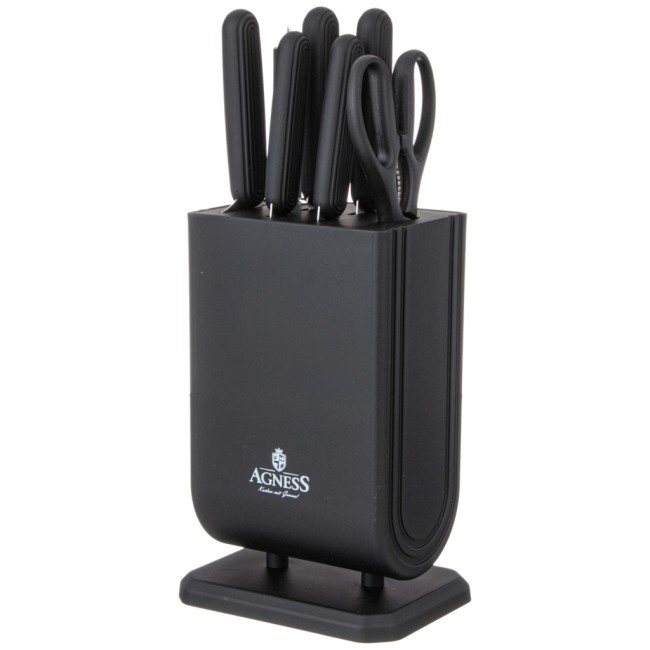 Набор ножей agness с ножницами и мусатом на пластиковой подставке, 8 предметов Agness (911-741) Набор ножей agness с ножницами и мусатом на пластиковой подставке, 8 предметов Agness (911-741)
