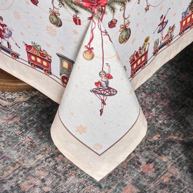 Скатерть 140х300 cm прямоугольная, "щелкунчик" цвет: бежевый, tm lefard, полиэстер 100% Lefard (986-002-21) Скатерть 140х300 cm прямоугольная, "щелкунчик" цвет: бежевый, tm lefard, полиэстер 100% Lefard (986-002-21)