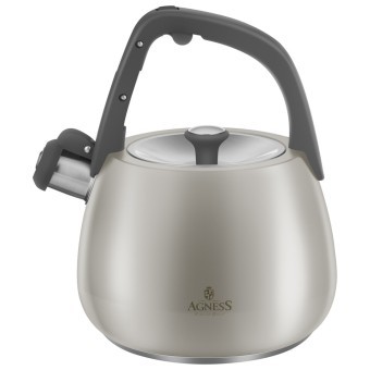 Чайник agness со свистком 2,5л, термоаккумулирующее дно, 304 сталь, индукция Agness (948-1005)