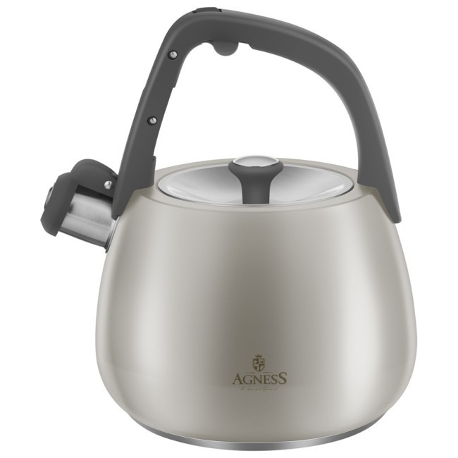 Чайник agness со свистком 2,5л, термоаккумулирующее дно, 304 сталь, индукция Agness (948-1005)