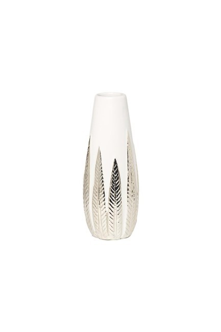 Ваза белая с декором d10,7*28см (TT-00004953)