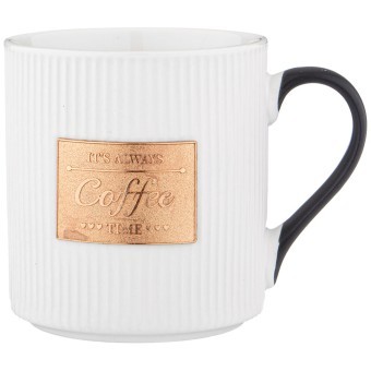 Кружка белая с золотой деталью 400 мл 12,5*9,3*10см Lefard (756-398)