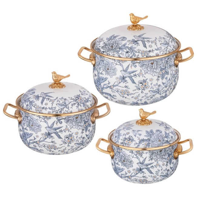 Набор кастрюль lefard эмалированных серия royal garden, 6пр. 2,1л, 2,8л и 3,8л Lefard (950-778)
