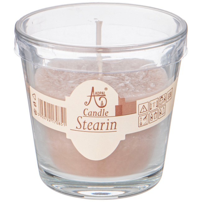 Свеча ароматическая стеариновая в стакане  indian silk диаметр 7,5 см высота 7,5 Adpal (348-806)