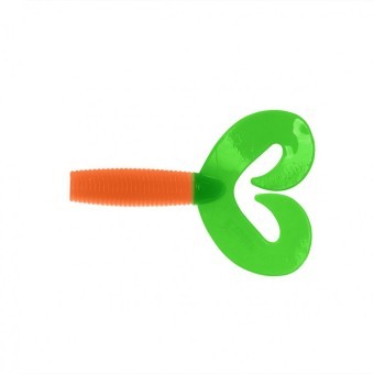 Твистер Helios Credo Double Tail 3,54"/9 см, цвет Orange & Green 5 шт HS-28-025 (78088)