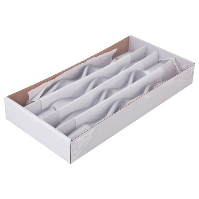 Набор свечей из 4 шт. 27/2,2 металлик серебряный Adpal (348-619) Набор свечей из 4 шт. 27/2,2 металлик серебряный Adpal (348-619)