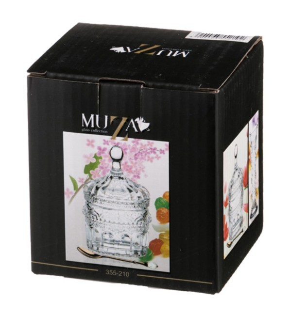 Икорница с ложкой 125 мл. 7,5*7,5 см. высота=12 см. коллекция "muza" Lefard (355-210)