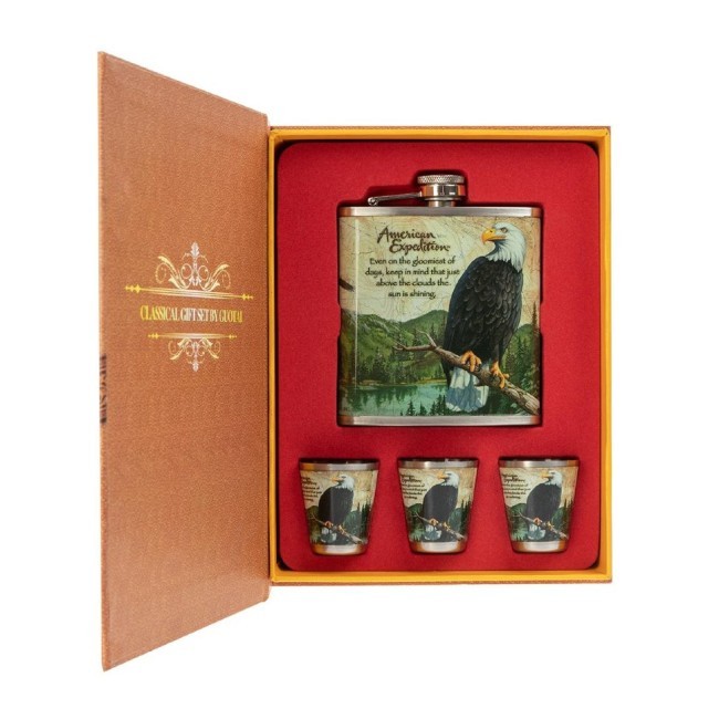 Фляжка и набор стопок Орел 210 мл А02-2 (69898) Фляжка и набор стопок Орел 210 мл А02-2 (69898)