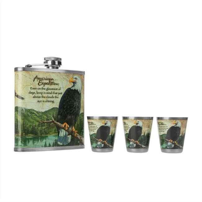 Фляжка и набор стопок Орел 210 мл А02-2 (69898) Фляжка и набор стопок Орел 210 мл А02-2 (69898)