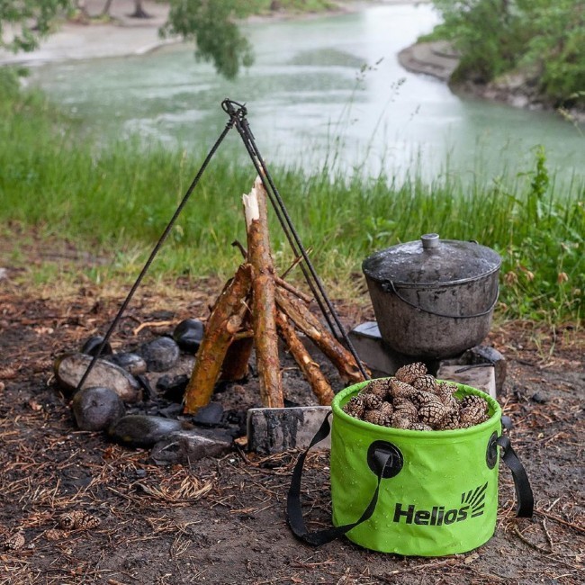 Ведро складное Helios 11л ПВХ (HS-VS-PVC-11L) (70155)