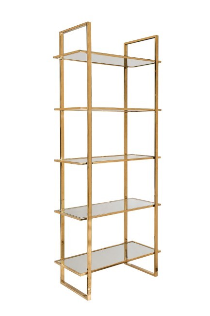 Стеллаж прозр.стекло/золото 81*40*200см (TT-00011830)