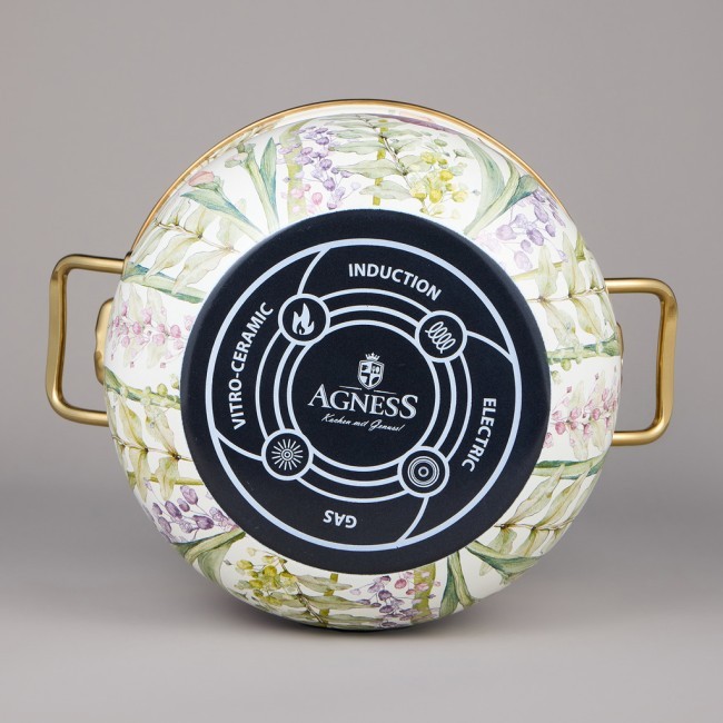 Набор кастрюль agness эмалированных серия "irises", 6пр. 2,1л, 2,8л и 3,8л Agness (950-607)
