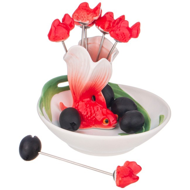 Блюдо lefard "золотая рыбка" 11*12*8 см, 6 вилочек Lefard (58-143) Блюдо lefard "золотая рыбка" 11*12*8 см, 6 вилочек Lefard (58-143)