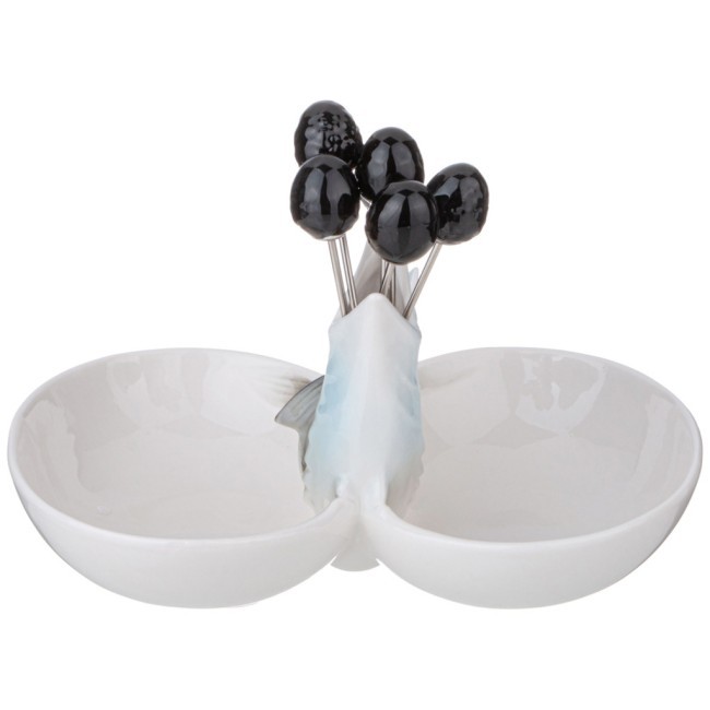 Блюдо lefard "осётр" 12,5*18*10 см, 6 вилочек (кор-24шт.) Lefard (58-269)