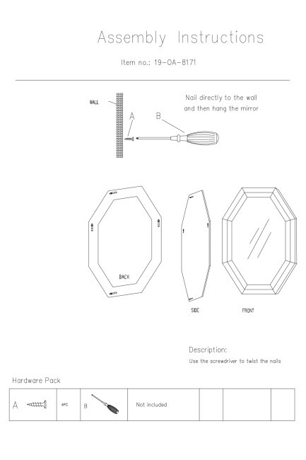 Зеркало декоративное в серебристой раме 76*101см (TT-00008889)