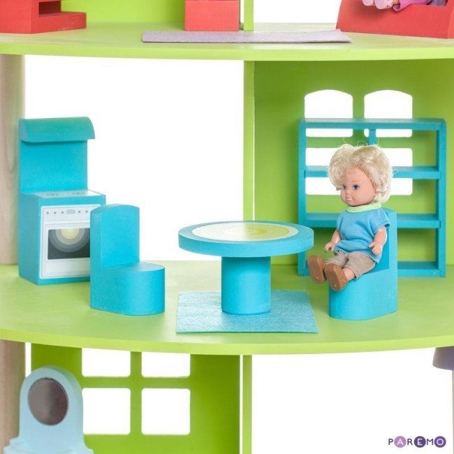 Деревянный кукольный домик "Фиолент", с мебелью 14 предметов в наборе, для кукол 15 см (PD216-02) Деревянный кукольный домик "Фиолент", с мебелью 14 предметов в наборе, для кукол 15 см (PD216-02)