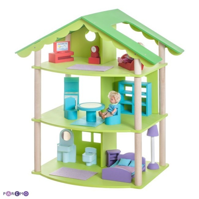 Деревянный кукольный домик "Фиолент", с мебелью 14 предметов в наборе, для кукол 15 см (PD216-02) Деревянный кукольный домик "Фиолент", с мебелью 14 предметов в наборе, для кукол 15 см (PD216-02)