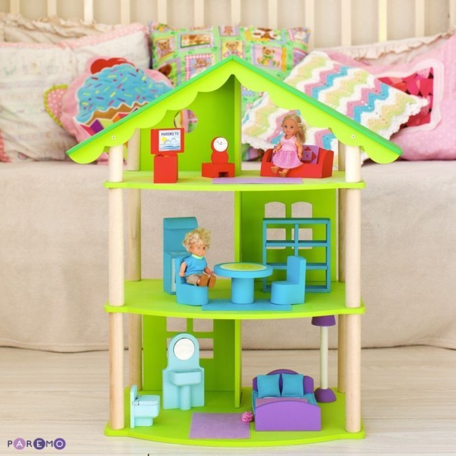 Деревянный кукольный домик "Фиолент", с мебелью 14 предметов в наборе, для кукол 15 см (PD216-02) Деревянный кукольный домик "Фиолент", с мебелью 14 предметов в наборе, для кукол 15 см (PD216-02)