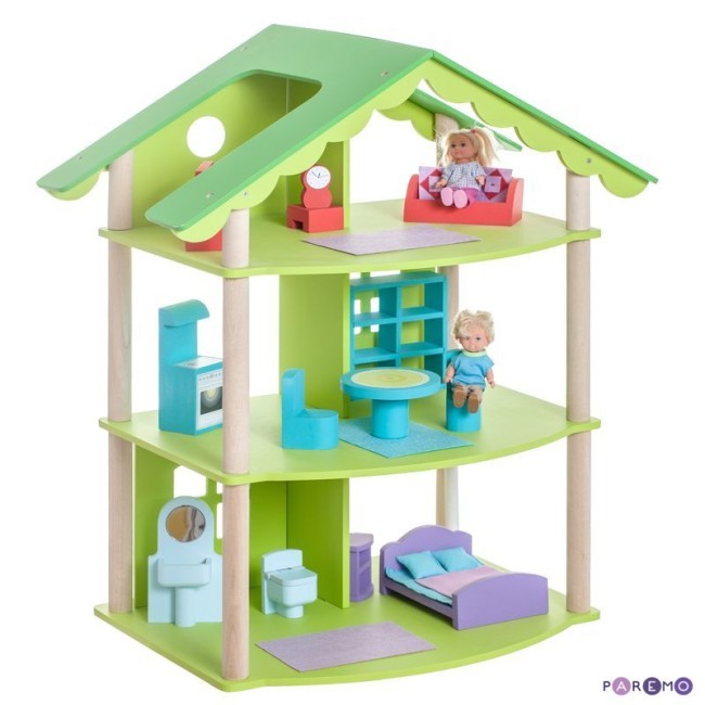 Деревянный кукольный домик "Фиолент", с мебелью 14 предметов в наборе, для кукол 15 см (PD216-02) Деревянный кукольный домик "Фиолент", с мебелью 14 предметов в наборе, для кукол 15 см (PD216-02)