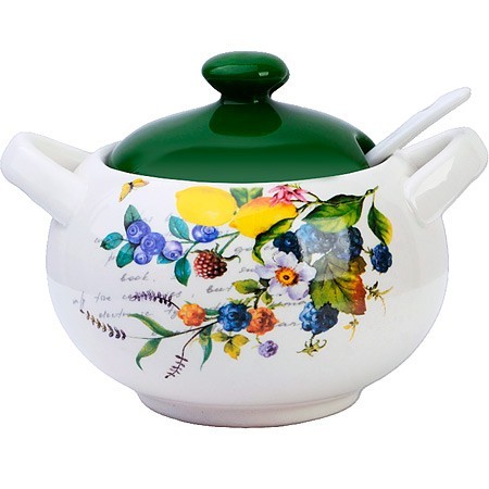 Сахарница с крышкой 375мл с ложкой 3пр Лесные ягоды с лимонами доломит LR (60150) Сахарница с крышкой 375мл с ложкой 3пр Лесные ягоды с лимонами доломит LR (60150)