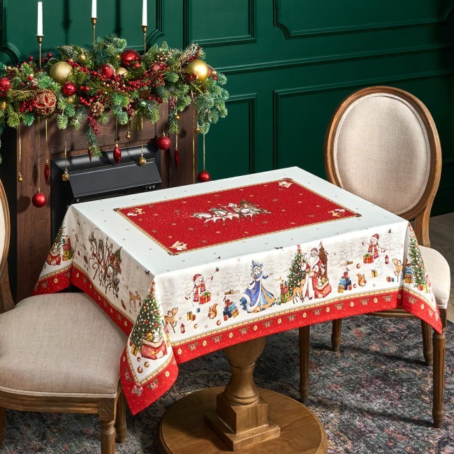Скатерть "с новым годом" 110х140см ,красный, 100% хлопок,твил пропитка Lefard (850-763-20) Скатерть "с новым годом" 110х140см ,красный, 100% хлопок,твил пропитка Lefard (850-763-20)
