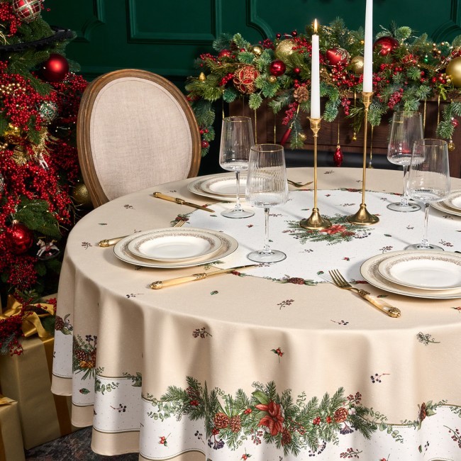 Скатерть круглая "celebration" 190см ,бежевый, 100% хлопок,твил,горох пропитка Lefard (850-734-22) Скатерть круглая "celebration" 190см ,бежевый, 100% хлопок,твил,горох пропитка Lefard (850-734-22)