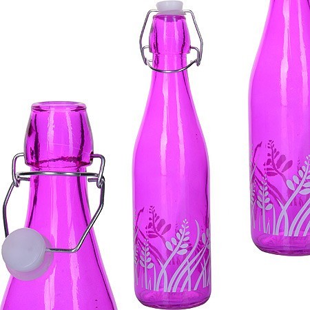 Бутылка 1л стекло с крышкой ФИОЛЕТОВЫЙ LR (28172-2)