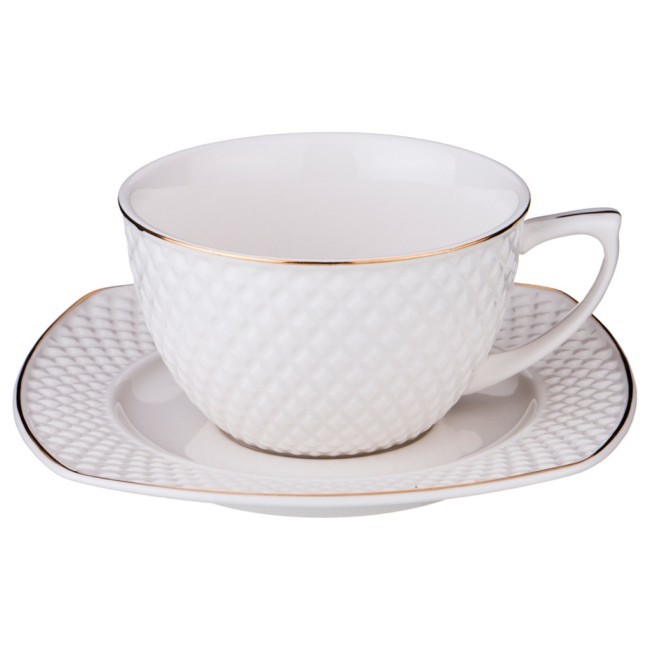 Чайный сервиз  lefard "диаманд голд" на 6 пер. 15 пр. 1100/220/220/220 мл Lefard (359-296)