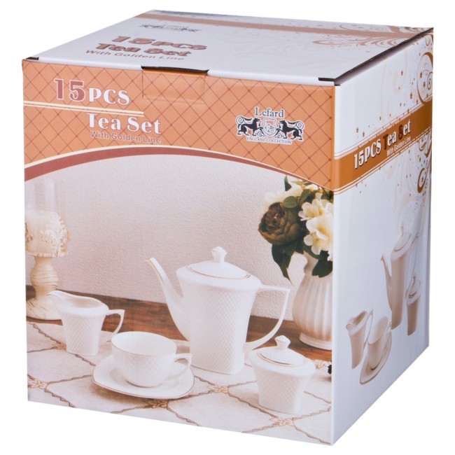 Чайный сервиз  lefard "диаманд голд" на 6 пер. 15 пр. 1100/220/220/220 мл Lefard (359-296)