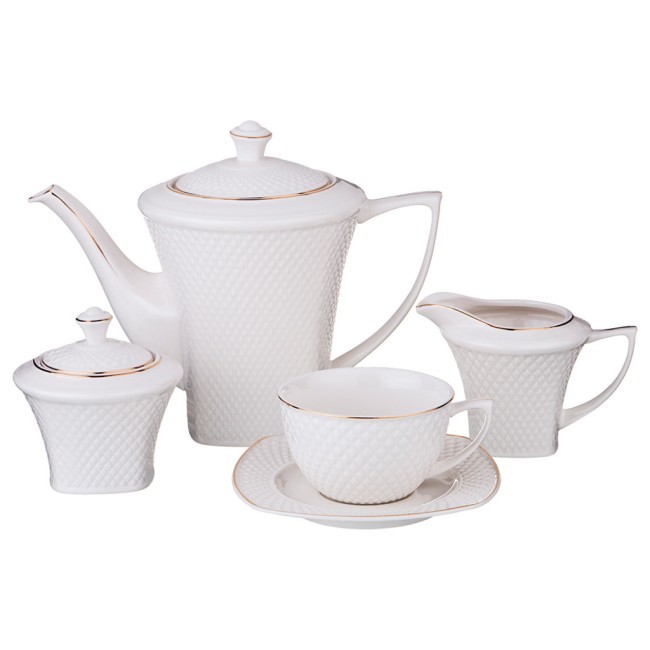 Чайный сервиз  lefard "диаманд голд" на 6 пер. 15 пр. 1100/220/220/220 мл Lefard (359-296)