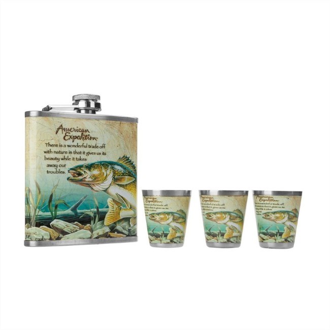 Фляжка и набор стопок Рыба 210 мл А02 (69899) Фляжка и набор стопок Рыба 210 мл А02 (69899)