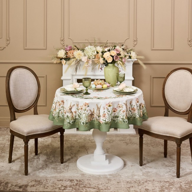 Скатерть круглая "sense" 150см ,зеленый 100%хлопок, твил с пропиткой Lefard (850-753-23)