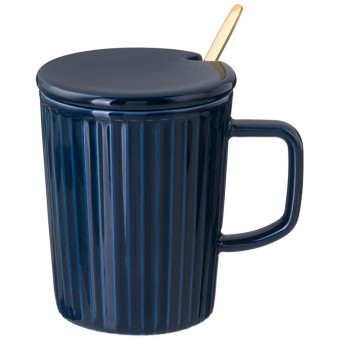 Кружка lefard "herbal" с крышкой и металл. ложкой 350 мл синяя Lefard (42-482)