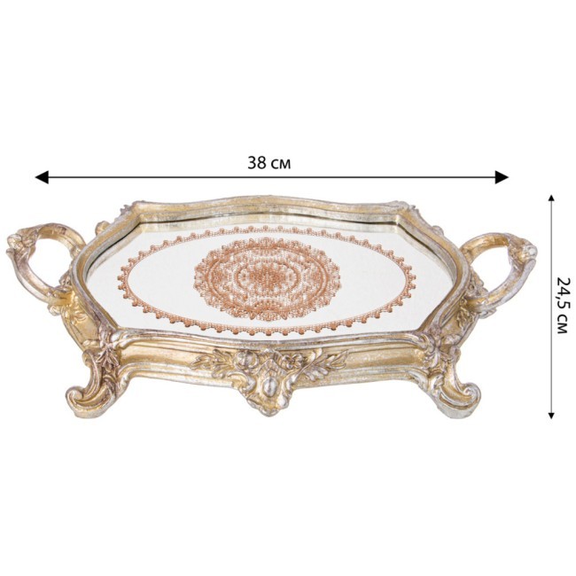 Поднос декоративный коллекция "рококо", 38*24,5*7,3cm Lefard (504-392)