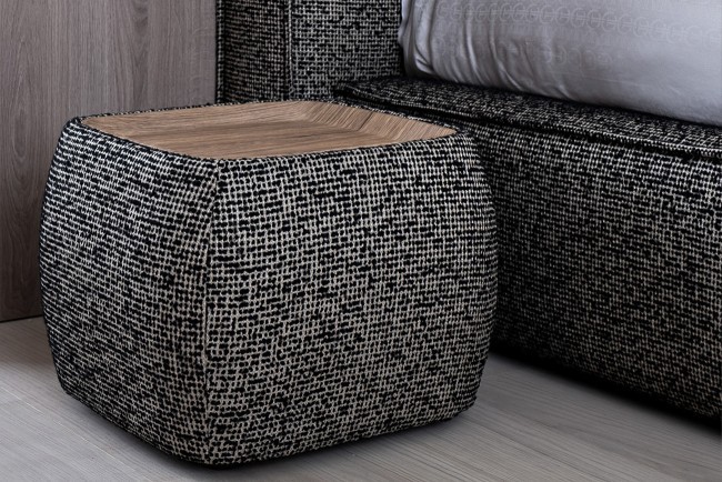 Столик прикроватный мягкий Runa шенилл серая Seppia Ser 49*49*27см (TT-00016137)