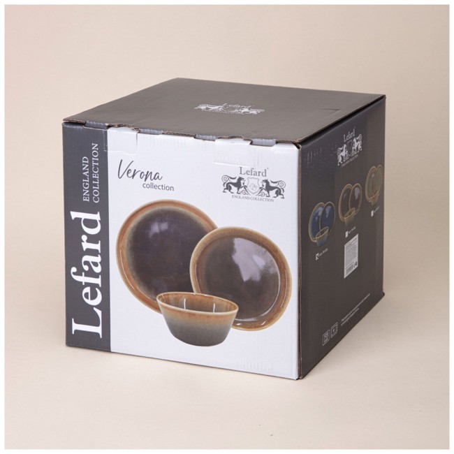 Набор посуды обеденный на 4 пер. 12 пр. коричневый Lefard (191-306)