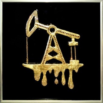 Картина Нефть золото с кристаллами Swarovski (2336)