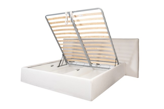 Кровать Como c подъем.мех. шенилл белый  Miss01 270*240*110 (TT-00007478)