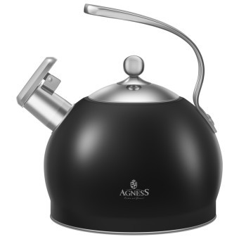 Чайник agness со свистком 3,2л, термоаккумулирующее дно, 304 сталь, индукция Agness (948-1003)