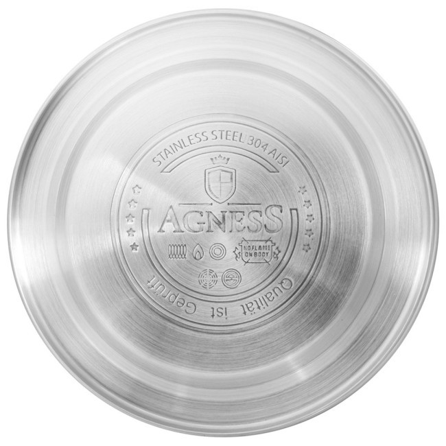 Чайник agness со свистком 3,2л, термоаккумулирующее дно, 304 сталь, индукция Agness (948-1003)