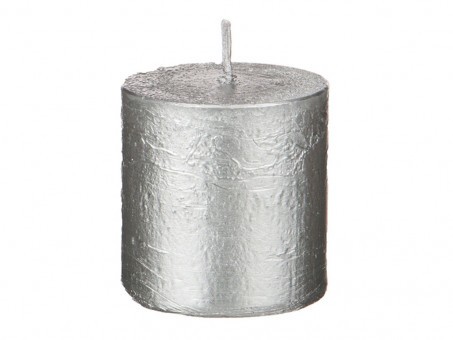 Свеча цилиндр 5 см серебряная - TT-00008627