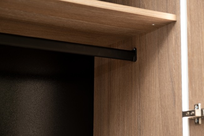 GD-10012/1-3 Шкаф Alto двух c выдв ящик,цвет дуб Урбан Кофейный,дверцы стекло(тонир) 100*57*228.5см (TT-00014198)