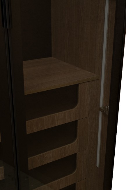 GD-10012/1-3 Шкаф Alto двух c выдв ящик,цвет дуб Урбан Кофейный,дверцы стекло(тонир) 100*57*228.5см (TT-00014198)