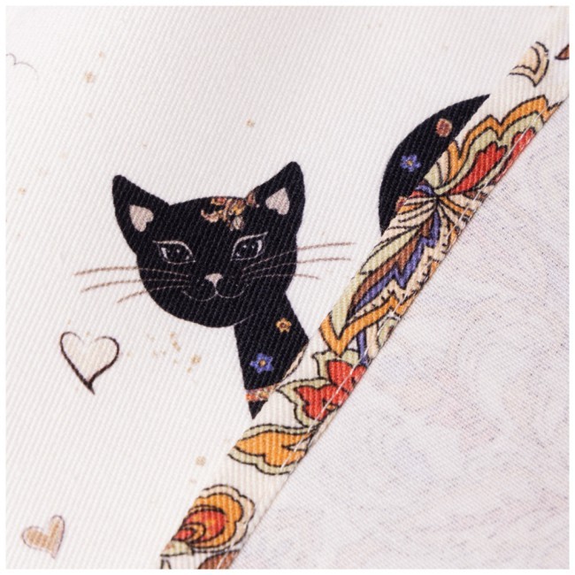 Скатерть "парижские коты" круглая 190 см твилл водооталкивающая  пропитка Lefard (850-746-22)