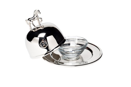 Масленка порционная "Horse" латунь цвет хром d11*6см (TT-00006311)