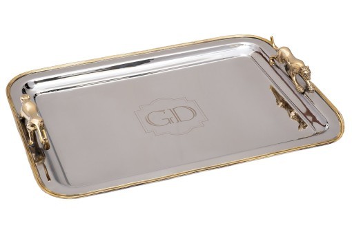 Поднос прямоуг. "Леопарды" нерж.сталь 48*35*7см (TT-00011193)