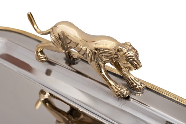 Поднос прямоуг. "Леопарды" нерж.сталь 48*35*7см (TT-00011193)